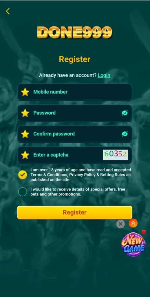Done999 Game Register