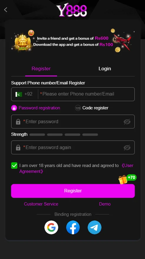 Y888 Game Register